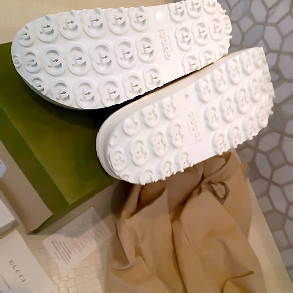 Gucci Interlocking G Sandal Off-White Platform Slide 692845 JF000 9110 S… - Picture 8 of 16